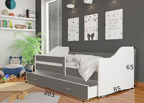 Sahtliga lastevoodi 80x200 cm mõõdud