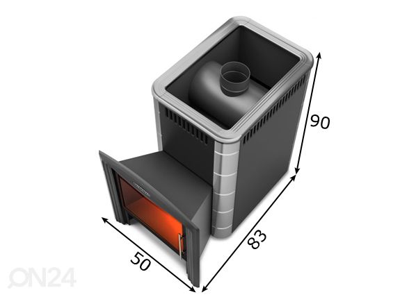 Saunaahi Angara 2012 Inox Vitra mõõdud