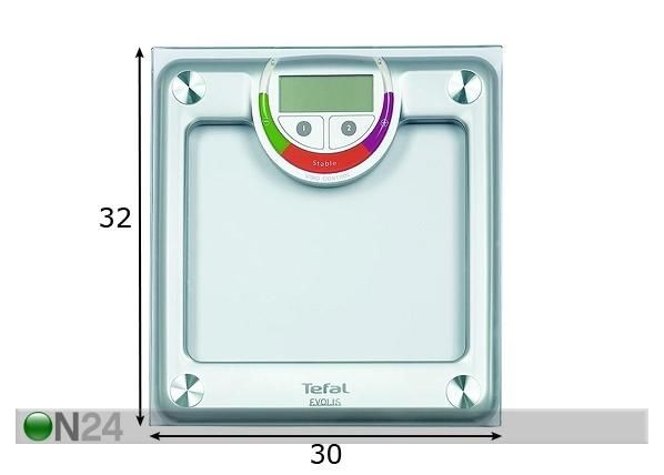 Saunakaal Tefal Evolis Glass mõõdud