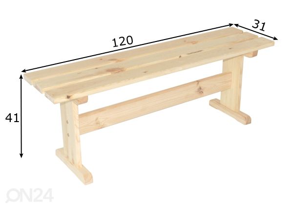 Saunapink 120 cm mõõdud