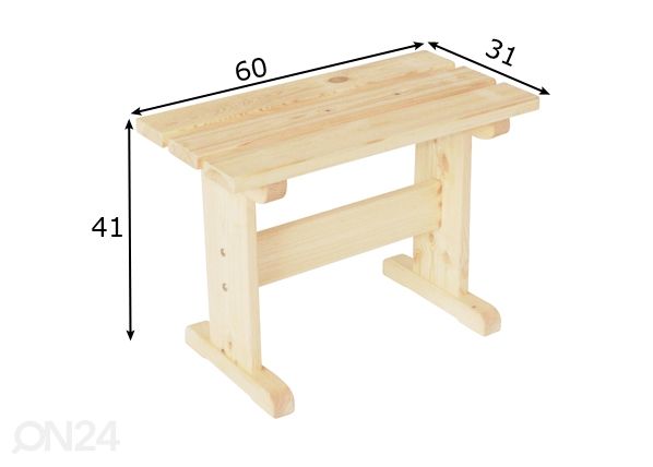 Saunapink 60 cm mõõdud