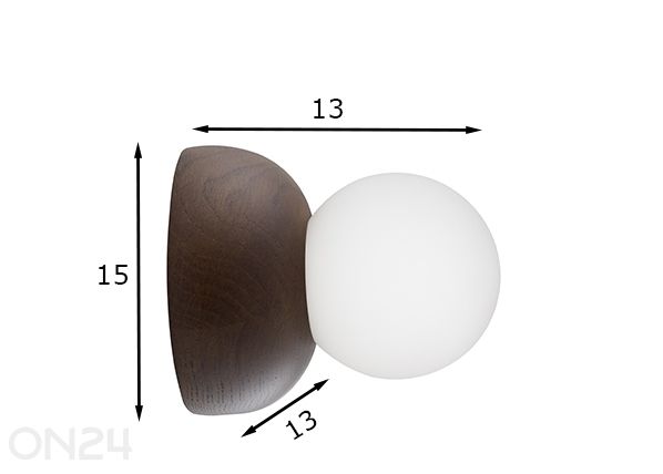 Seina-/laelamp Torrano, 13 IP44, tamm mõõdud