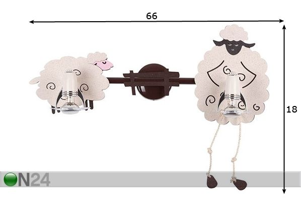 Seina-laevalgusti Sheep mõõdud