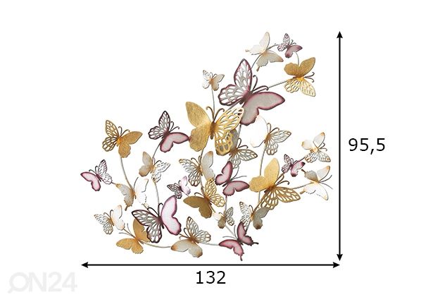 Seinadekoratsioon Butterflies 132x95,5 cm mõõdud