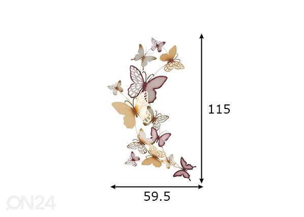 Seinadekoratsioon Butterflies 59,5x111,5 cm mõõdud