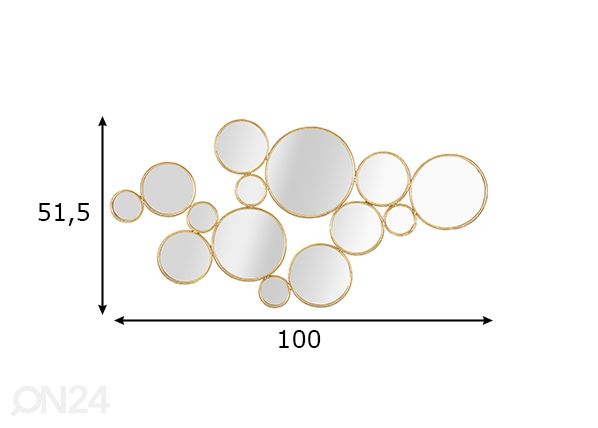 Seinadekoratsioon Mirrors 100x51,5 cm mõõdud