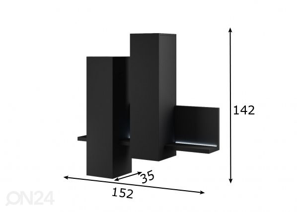 Seinakapp 152 cm must mõõdud