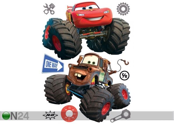 Seinakleebis Disney car with big wheels 65x85 cm