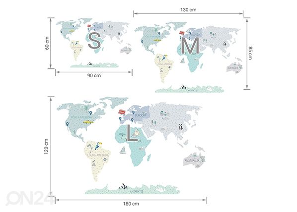 Seinakleebis Maakaart L eesti keeles, mint mõõdud