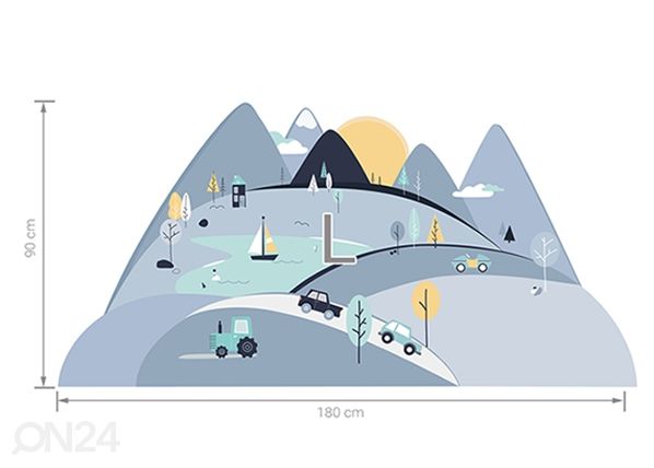 Seinakleebis Sinised mäed L mõõdud