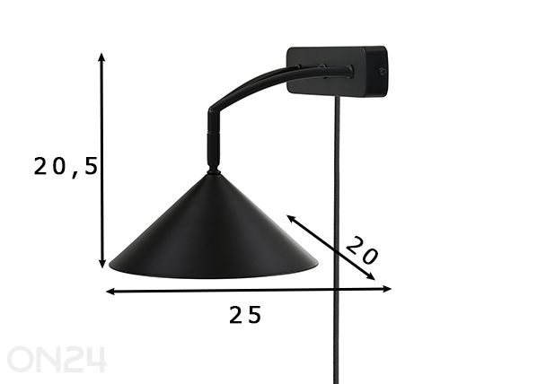 Seinalamp Curve mõõdud