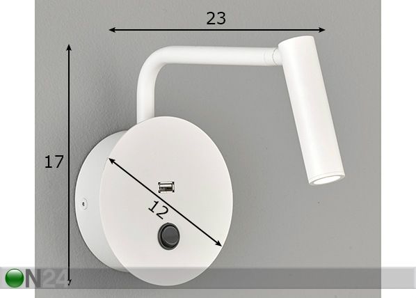 Seinalamp Futuristic mõõdud