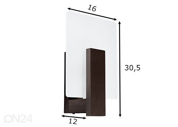 Seinalamp Lappo, wenge mõõdud