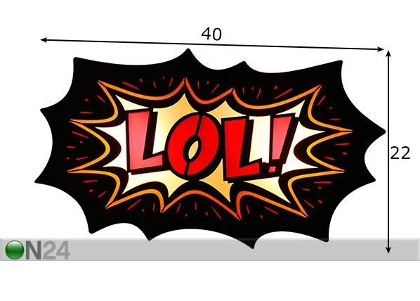 Seinalamp LOL mõõdud