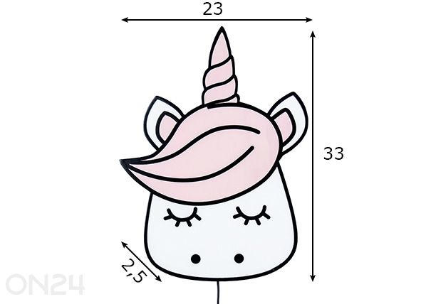 Seinalamp Unicorn mõõdud