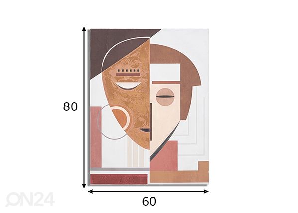 Seinamaal Ethnic Face 60x80 cm mõõdud