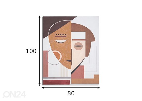 Seinamaal Ethnic Face 80x100 cm mõõdud