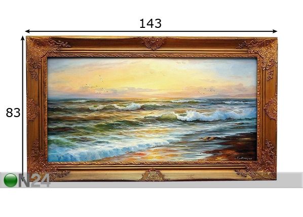 Seinamaal Kuldne Laine 83x143 cm mõõdud