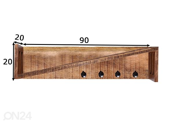 Seinanagi 90 cm, mango mõõdud