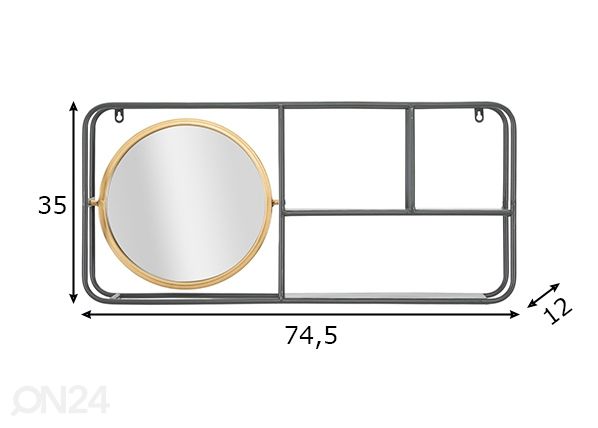 Seinapeegel Circle mõõdud