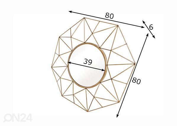 Seinapeegel Diamond 80x80 cm mõõdud
