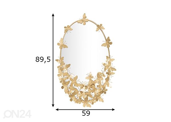 Seinapeegel Glam, kuld mõõdud