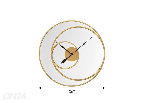 Seinapeegel kellaga 90 cm mõõdud