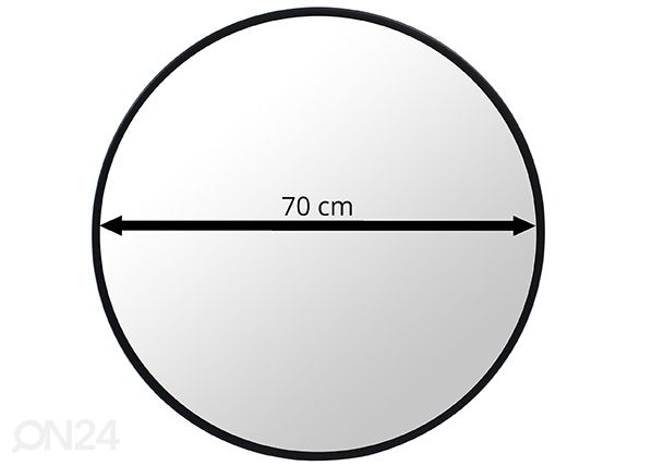 Seinapeegel, must Ø70 cm mõõdud