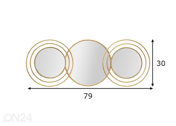 Seinapeegel Triply Round 79x30 cm mõõdud