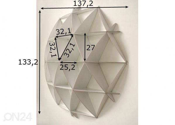 Seinariiul Medium Comb 133,2x137,2 cm mõõdud