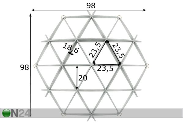 Seinariiul Mini Valchro Comb 98x98 cm mõõdud
