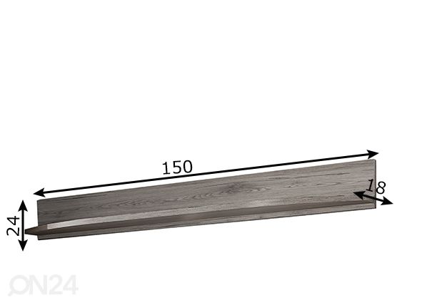 Seinariiul Ontario 150 cm, san remo tamm mõõdud
