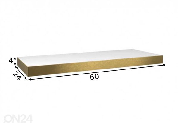 Seinariiul Shelvy, valge-kuldne 60 cm mõõdud