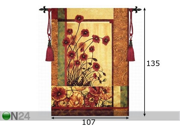 Seinavaip Gobelään Poppies 135x107 cm mõõdud