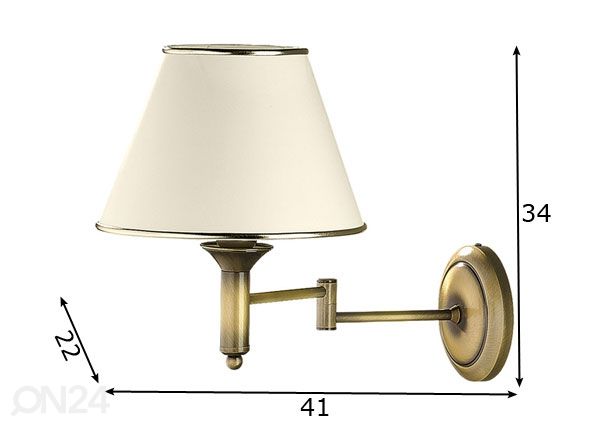 Seinavalgusti Classic L mõõdud