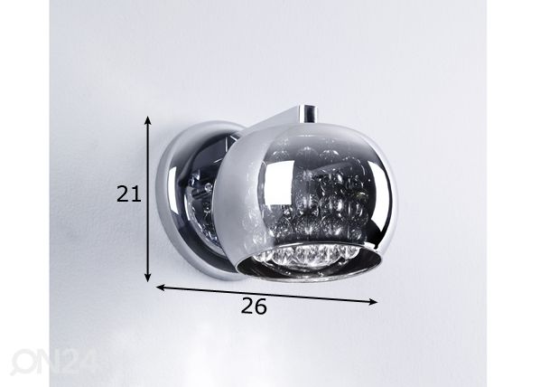 Seinavalgusti Crystal mõõdud