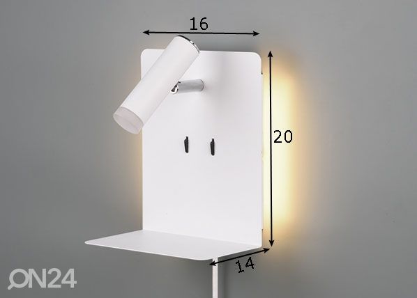 Seinavalgusti Element USB laadijaga mõõdud