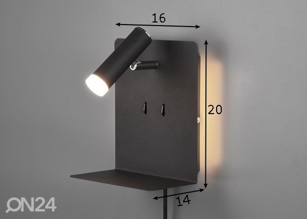 Seinavalgusti Element USB laadijaga mõõdud