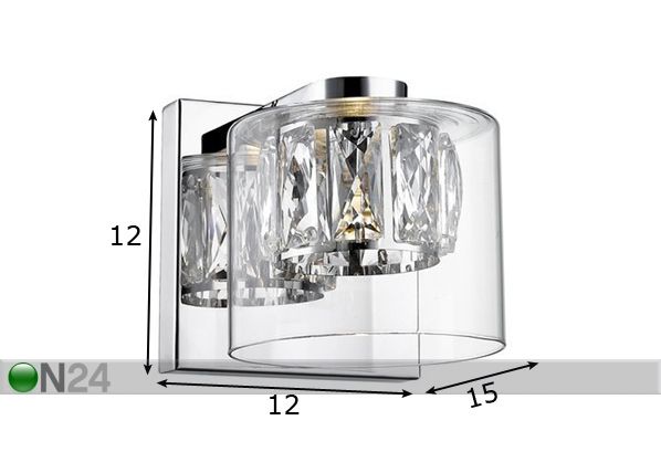 Seinavalgusti Gem Chrome LED mõõdud