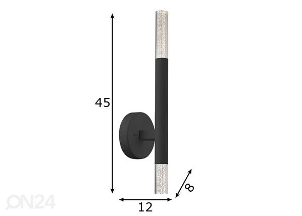 Seinavalgusti One Black LED mõõdud