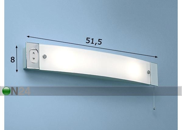 Seinavalgusti Shaver Light mõõdud