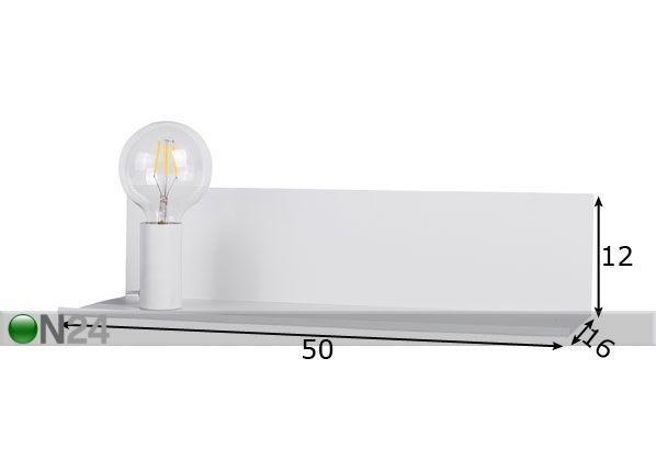 Seinavalgusti Shelf mõõdud
