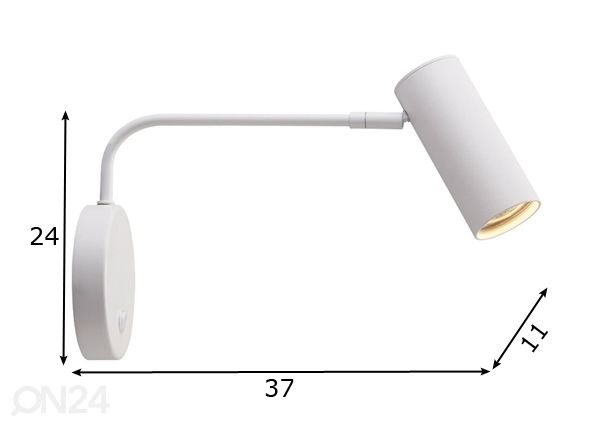 Seinavalgusti Tubo White mõõdud