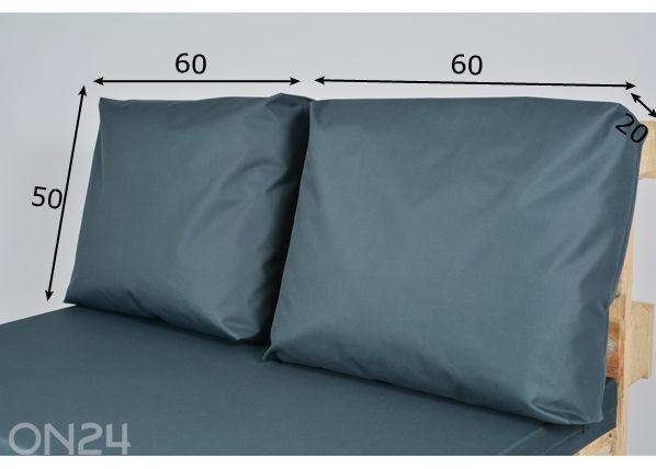 Seljatoepadjad euroalusele Active 60x50 cm, 2 tk mõõdud
