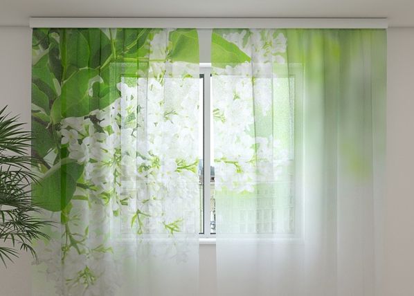 Šifoon-fotokardin White lilac 240x220 cm