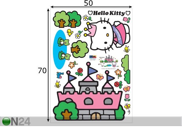 Sisustuskleebis Hello Kitty Printsess mõõdud