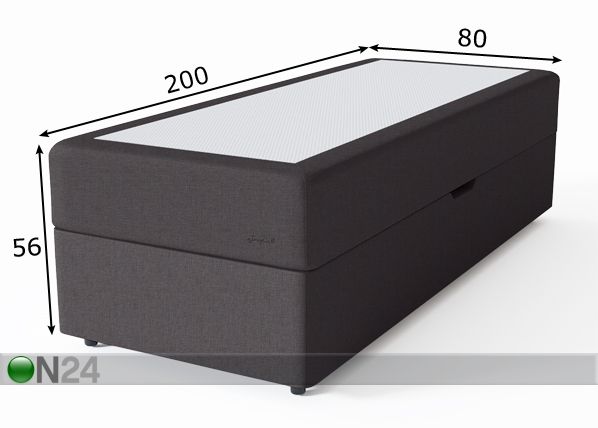 Sleepwell kušett RED Pocket Storage pehme 80x200 cm mõõdud