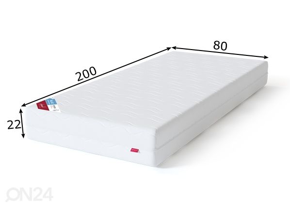 Sleepwell vedrumadrats BLUE Orthopedic 80x200 cm mõõdud