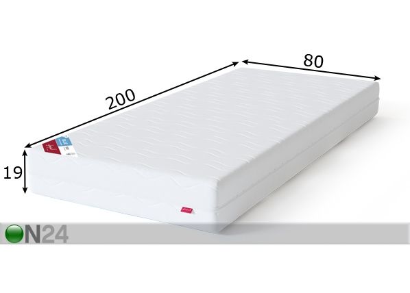 Sleepwell vedrumadrats BLUE Pocket 80x200 cm mõõdud