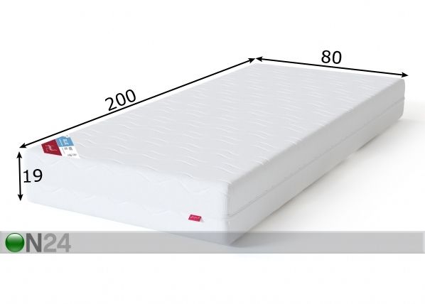 Sleepwell vedrumadrats BLUE Pocket Plus 80x200 cm mõõdud